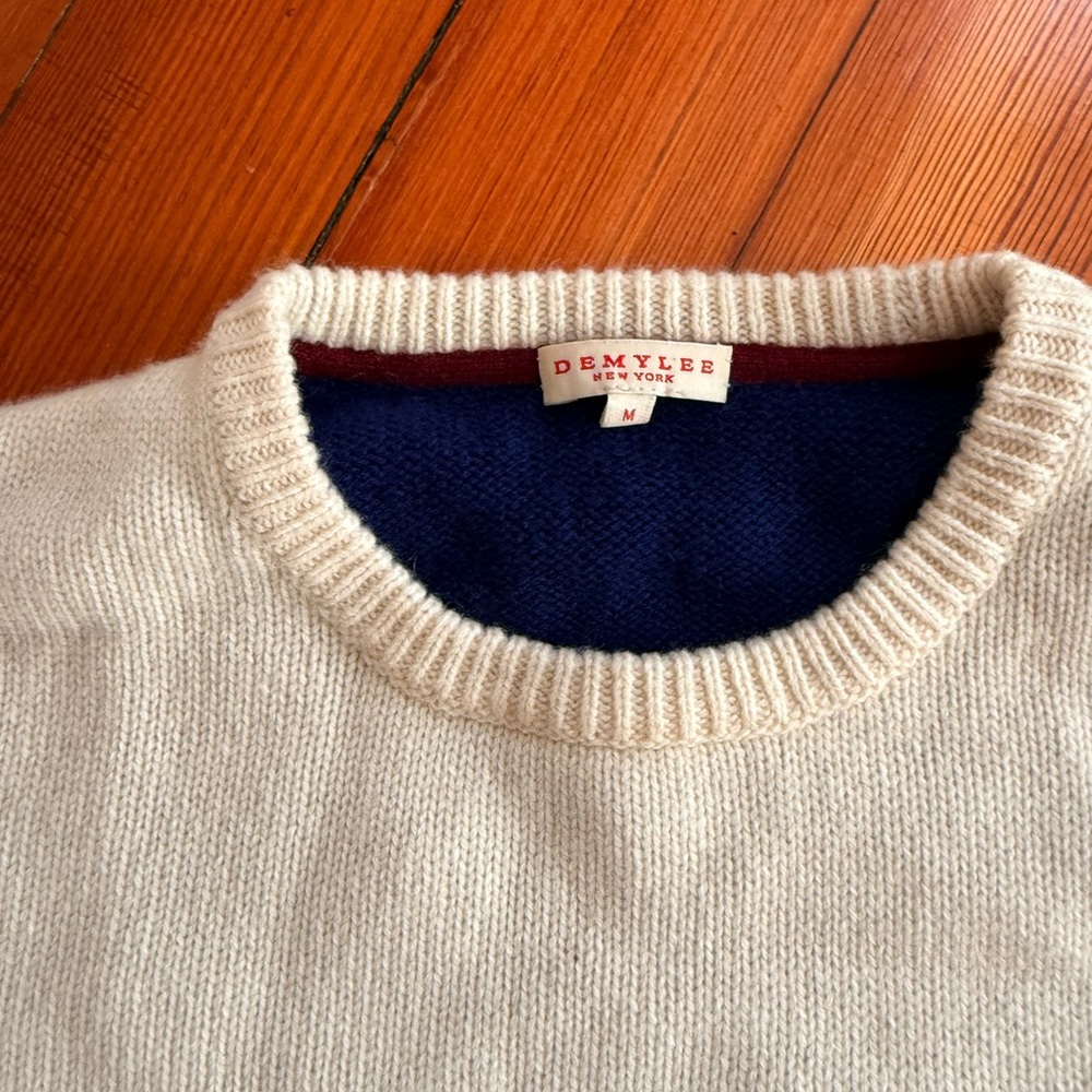 Demylee 100% Cashmere Color Block Sweater